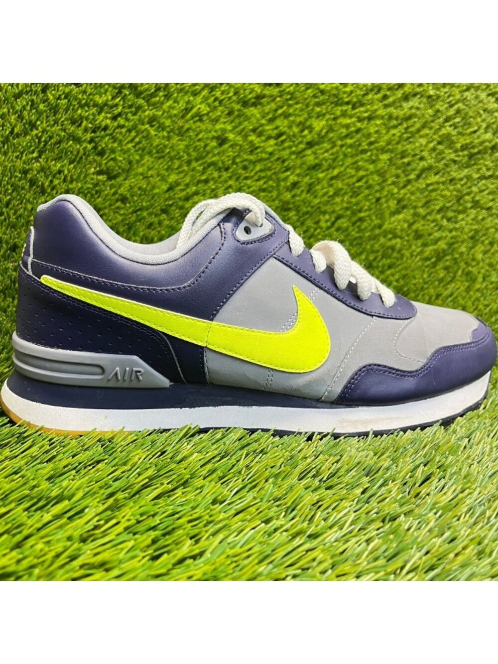 Nike MS78 LE Dark Gray Volt Blue Mens Size 9.5 Athletic Running Shoes Sneakers